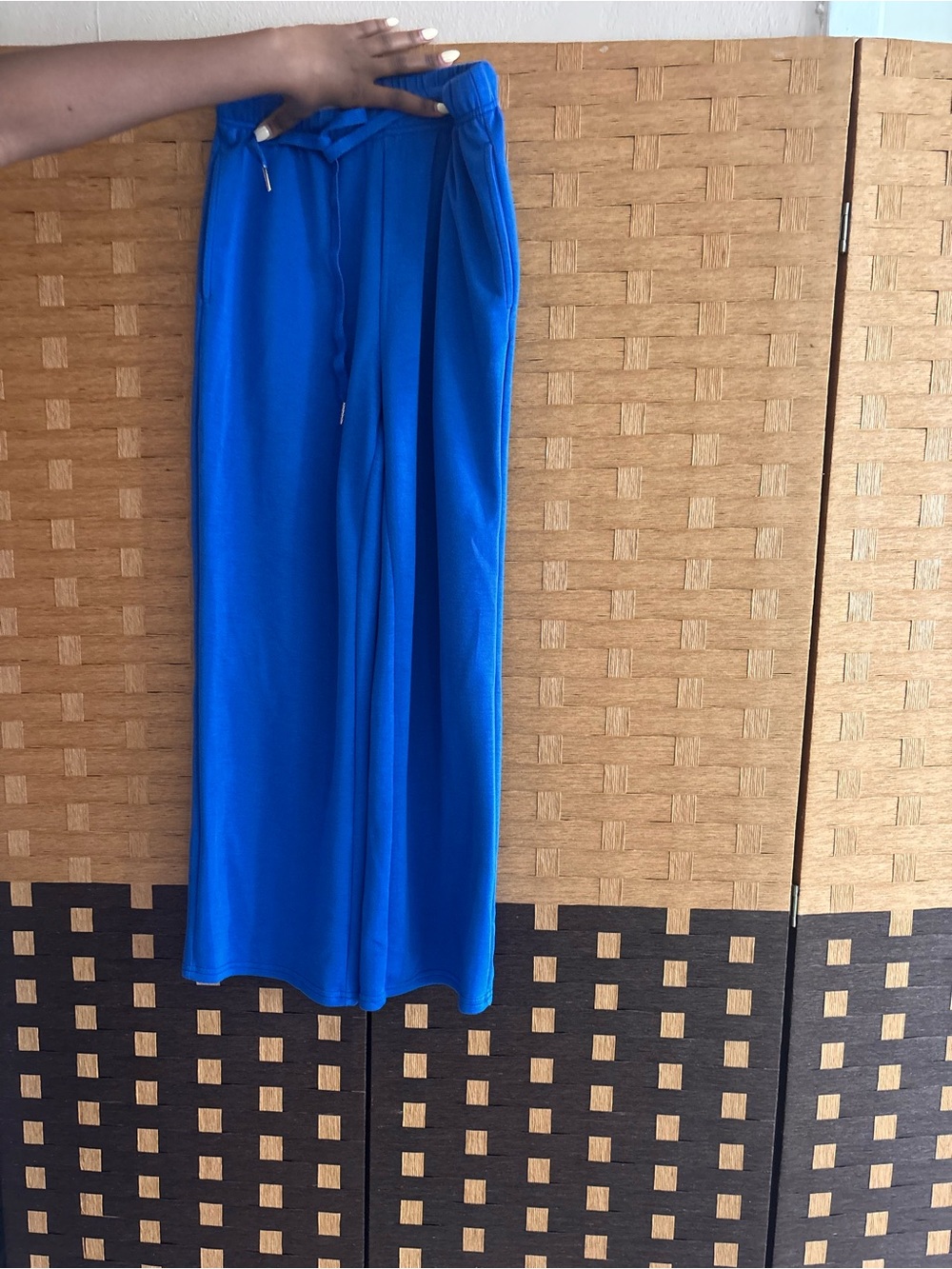 Wide-Leg High-Rise Jeggings in Cobalt Blue